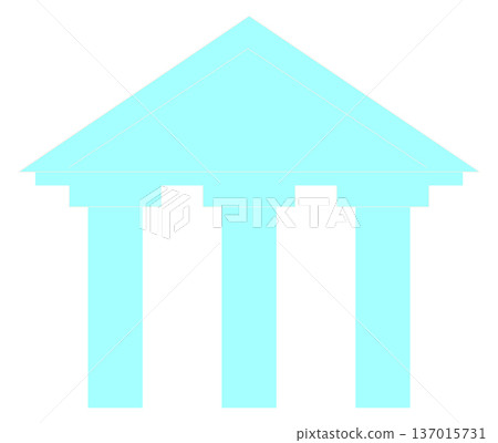 Museum icon. University symbol. Column front building Museum icon. University symbol. Column front building 137015731