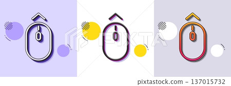 Swipe up mouse line icon. Halftone dotted pattern. Gradient icon with grain shadow. Scrolling arrow sign. Landing page scroll symbol. Line swipe up icon. Various designs. Vector Swipe up mouse line icon. Halftone dotted pattern. Gradient icon with grain shadow. Scrolling arrow sign. Landing page scroll symbol. Line swipe up icon. Various designs. Vector 137015732
