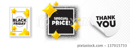 Special price photo frame 3d stars. Thank you sticker banner. Special price tag. Sale sign. Advertising Discounts symbol. Black friday poster. Promo background. Vector Special price photo frame 3d stars. Thank you sticker banner. Special price tag. Sale sign. Advertising Discounts symbol. Black friday poster. Promo background. Vector 137015733