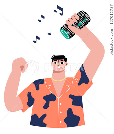 Mobile speaker for music listening. Happy young man dance Mobile speaker for music listening. Happy young man dance 137015787