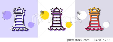 Lighthouse line icon. Halftone dotted pattern. Gradient icon with grain shadow. Searchlight tower sign. Beacon symbol. Line lighthouse icon. Various designs. Vector Lighthouse line icon. Halftone dotted pattern. Gradient icon with grain shadow. Searchlight tower sign. Beacon symbol. Line lighthouse icon. Various designs. Vector 137015788