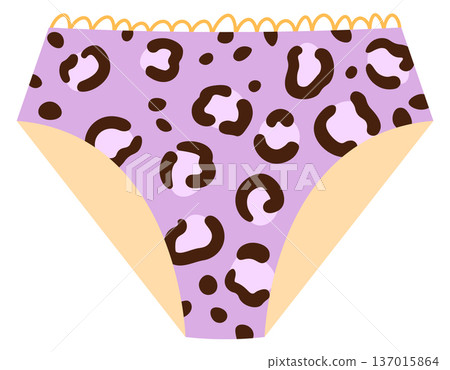 Female underpants cartoon icon. Underwear patterned textile 137015864