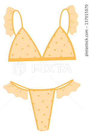 Female swimsuit. Microkini cartoon icon. Beach fashion 137015870