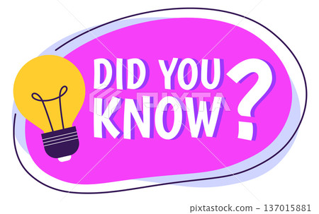 Trivia fact sticker. Did you know information color label Trivia fact sticker. Did you know information color label 137015881