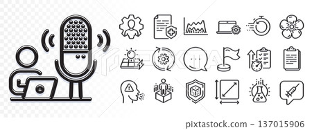 Trade chart, Vaccine message and Cogwheel line icons for web app. Glare of light effect. Message icon. Pack of Timer, Dice, Square area pictogram icons. Vector Trade chart, Vaccine message and Cogwheel line icons for web app. Glare of light effect. Message icon. Pack of Timer, Dice, Square area pictogram icons. Vector 137015906