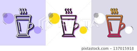 Latte line icon. Halftone dotted pattern. Gradient icon with grain shadow. Hot Coffee or Tea sign. Fresh beverage symbol. Line latte icon. Various designs. Vector Latte line icon. Halftone dotted pattern. Gradient icon with grain shadow. Hot Coffee or Tea sign. Fresh beverage symbol. Line latte icon. Various designs. Vector 137015918