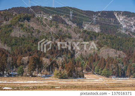 早春的琵琶湖山脈。滋賀縣長濱市長原市 早春的琵琶湖山脈。滋賀縣長濱市長原市 137016371
