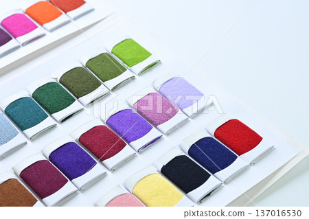 sample color shade of colorful fabric textile of clothing industry sample color shade of colorful fabric textile of clothing industry 137016530