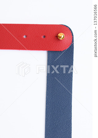 dark blue and red leather strap isolated on white background dark blue and red leather strap isolated on white background 137016566