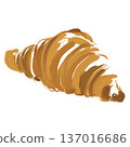 Freshly baked croissant food illustration (oil painting style) 137016686