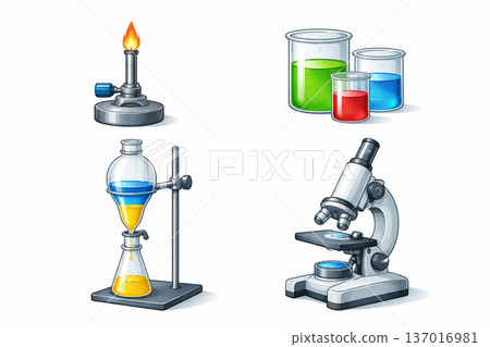 Laboratory equipment illustration Laboratory equipment illustration 137016981