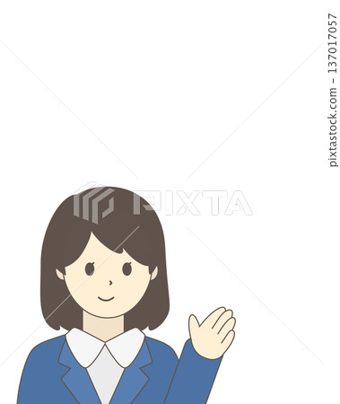 微笑著的女商人引導上半身 137017057