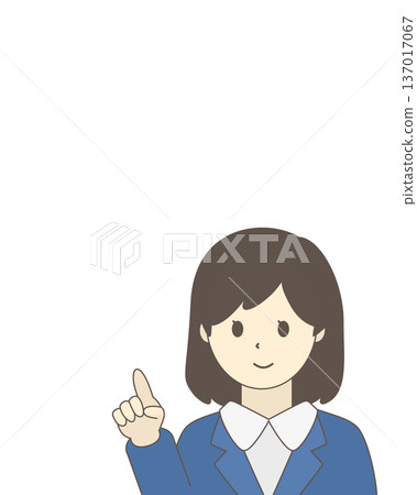 Businesswoman pointing and guiding, upper body 137017067