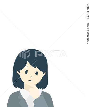 Business woman with a troubled expression, upper body Business woman with a troubled expression, upper body 137017074