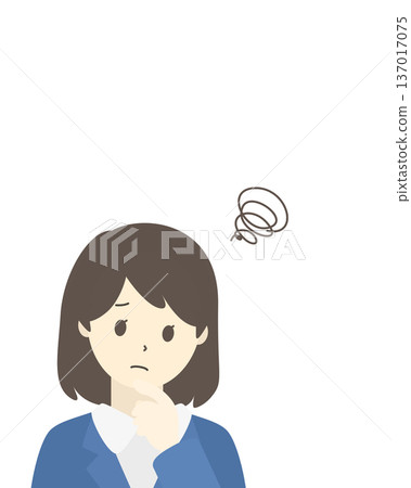 Business woman with a troubled expression, upper body 137017075
