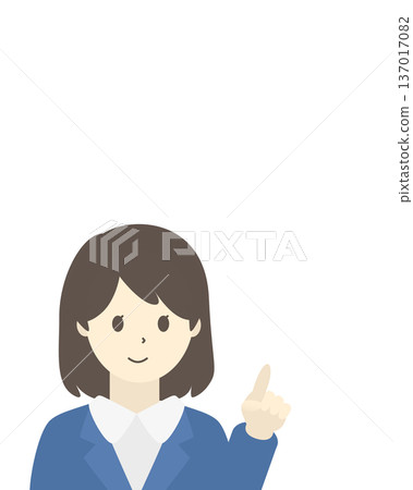 Businesswoman pointing and guiding, upper body 137017082
