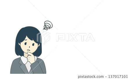 Business woman with a troubled expression, upper body Business woman with a troubled expression, upper body 137017101
