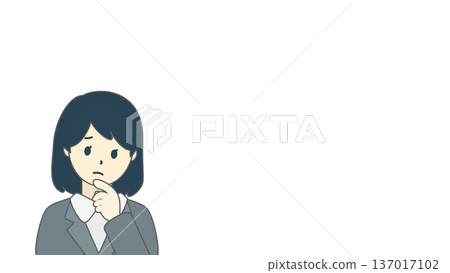 一位神情憂慮的職業女性,上半身 一位神情憂慮的職業女性,上半身 137017102
