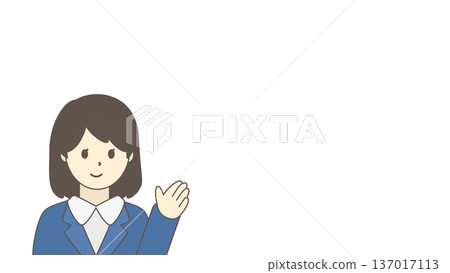 微笑著的女商人引導上半身 137017113