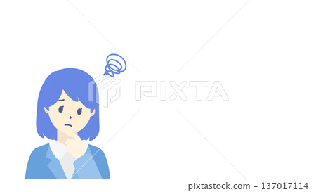 Business woman with a troubled expression, upper body Business woman with a troubled expression, upper body 137017114