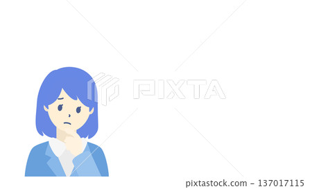 Business woman with a troubled expression, upper body Business woman with a troubled expression, upper body 137017115