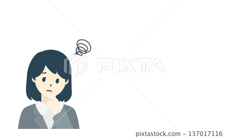 Business woman with a troubled expression, upper body Business woman with a troubled expression, upper body 137017116