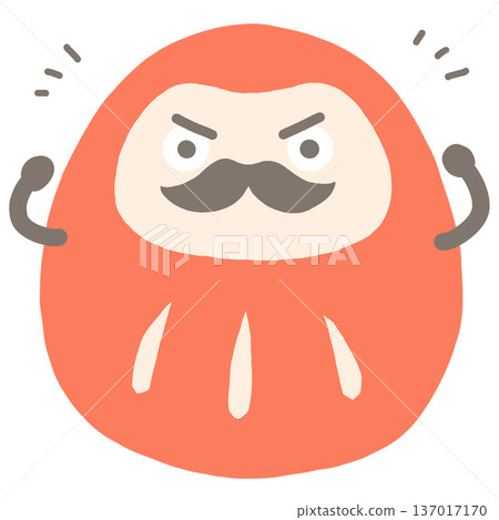 一幅紅色達摩的插圖,雙眼睜開。 一幅紅色達摩的插圖,雙眼睜開。 137017170