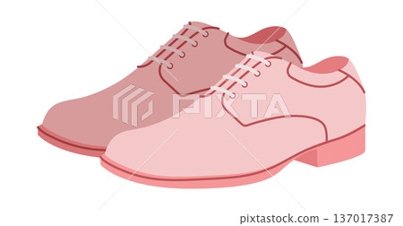 Dress derby mens pink flat lace pair. Classic lace up suit footwear oxford derby hybrid style. Technical fashion illustration CAD mockup sketch vector women unisex isolated. Dress derby mens pink flat lace pair. Classic lace up suit footwear oxford derby hybrid style. Technical fashion illustration CAD mockup sketch vector women unisex isolated. 137017387