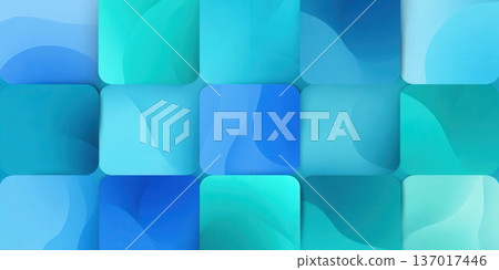 Rounded Square Abstract Background with Gradient Blue Tones 137017446
