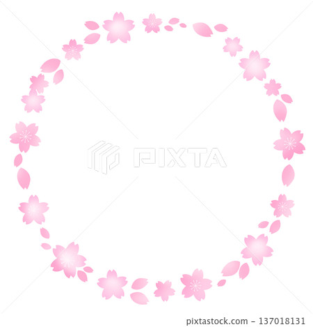 可愛的櫻花簡約圓形相框 可愛的櫻花簡約圓形相框 137018131