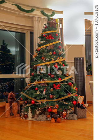 Christmas tree decorated Christmas tree decorated 137018179