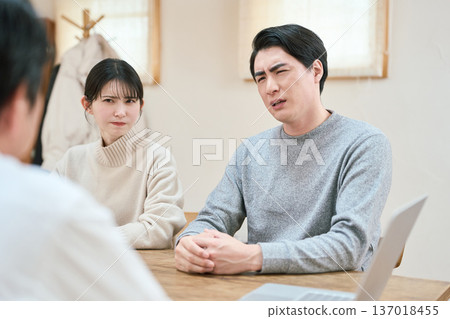 Two generations of an Asian family arguing Two generations of an Asian family arguing 137018455