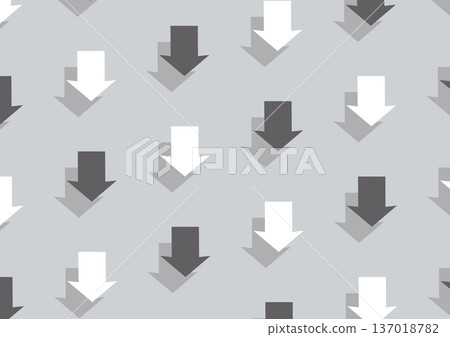 A design with a regular arrangement of white and gray downward arrows A design with a regular arrangement of white and gray downward arrows 137018782