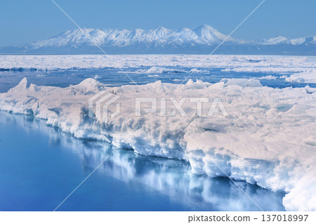 Drift ice floating in the sea 137018997