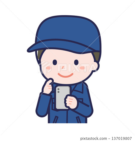 A male "firefighter" using a smartphone A male "firefighter" using a smartphone 137019807