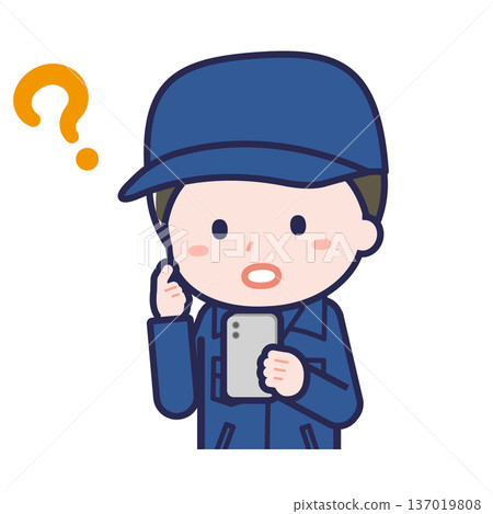 A male "firefighter" using a smartphone A male "firefighter" using a smartphone 137019808