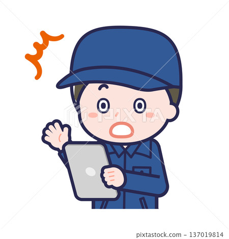 A male "firefighter" using a tablet A male "firefighter" using a tablet 137019814
