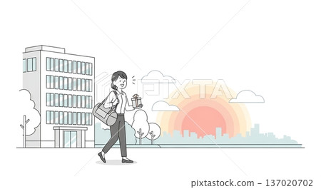 Gifts and smiles, the small joys of finishing work 137020702