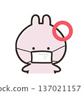 A rabbit wearing a mask as a cough etiquette 137021157