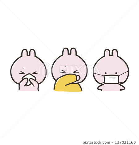 一隻兔子遵循正確的咳嗽禮儀 137021160