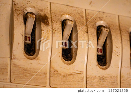 Old and dirty breaker switch 137021266