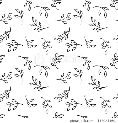 粗糙的葉子無縫圖案 137021460