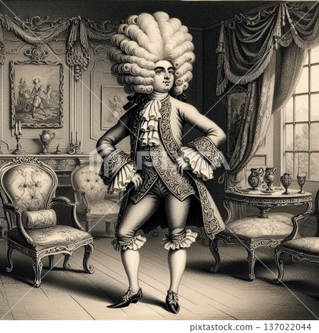 English aristocrat dressed in Rococo Macaroni style English aristocrat dressed in Rococo Macaroni style 137022044