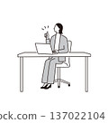 A female business person posing good in front of a laptop 137022104