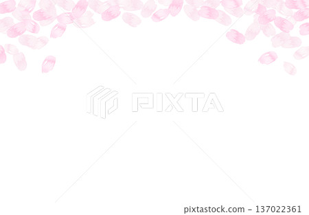 櫻花花瓣水彩畫框，春天，日式風格 137022361