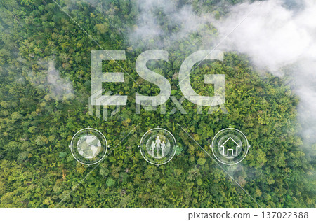 Green technology concept for Environment social and governance in sustainable and ethical business. Green technology concept for Environment social and governance in sustainable and ethical business. 137022388