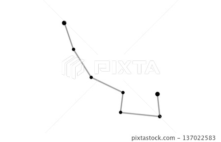 Monochrome illustration of Ursa Minor constellation lines 137022583