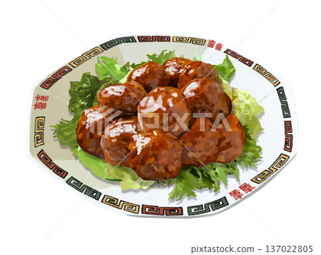 Sweet and sour meatballs (Chinese dish) 137022805