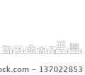 Simple cityscape illustration background line drawing 137022853