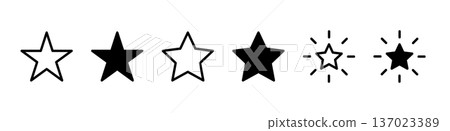 Simple star icon set (vector) that can be used for ratings and rankings Simple star icon set (vector) that can be used for ratings and rankings 137023389